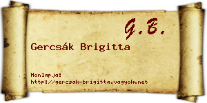 Gercsák Brigitta névjegykártya